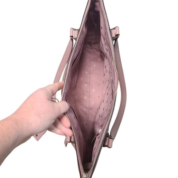 Kate Spade New York Cameron Pocket Large Tote Pink Saffiano Leather GUC - Picture 6 of 7